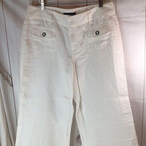 INC International Concepts White Linen Wide Leg Trousers Women’s Size 8 NWOT